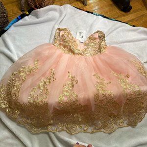 NWT Embroidered Lace Pageant Princess Dress Girls Size 4/5T
